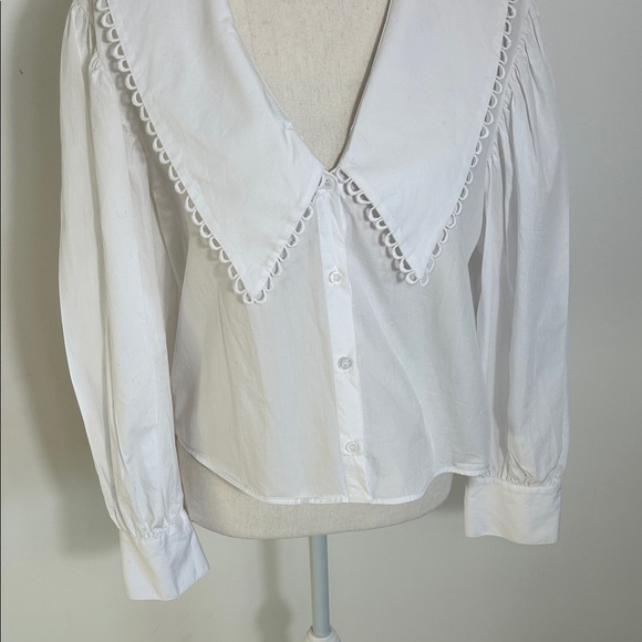 Zara Cotton Elegant White Women's Top - Picture 3 of 5